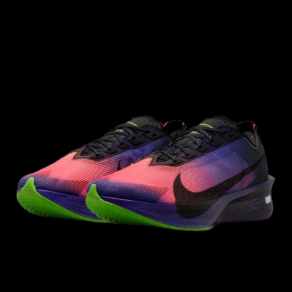 Nike ZoomX Vaporfly Next% 4 Glam Womens Obsidian Purple Crimson Black Green